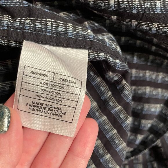 SYNRGY Men’s 4XL Big & Tall Dress Shirt - 100% Cotton - Geometric Micro-Print - Picture 9 of 9